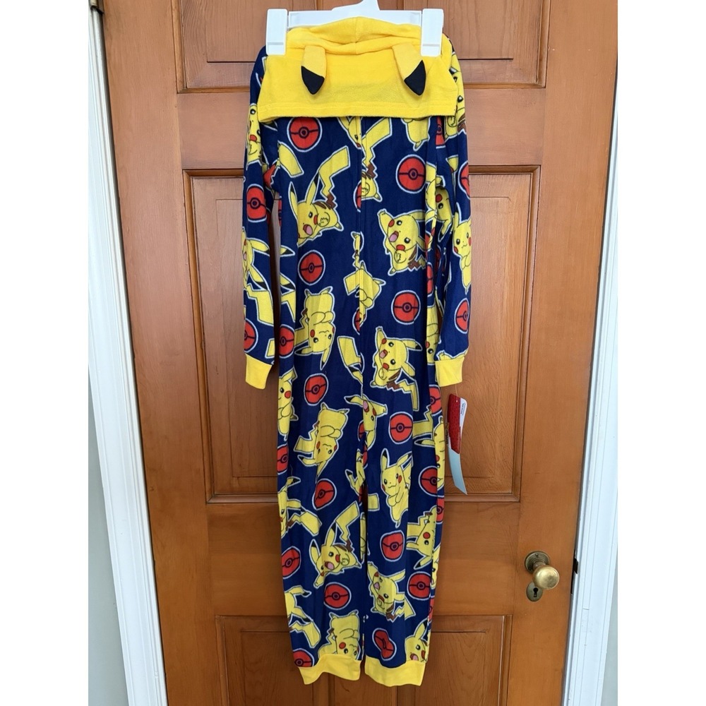 Kids' Pokémon Pikachu One Piece Fleece Zip-Up Sleepwear Pajamas Size Small NWT